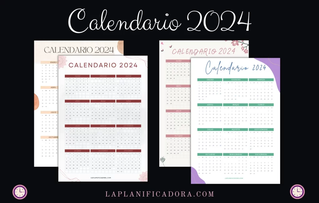 Calendarios 2024 para imprimir