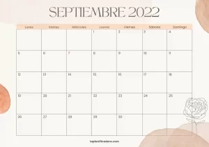 calendario septiembre 2022 vintage